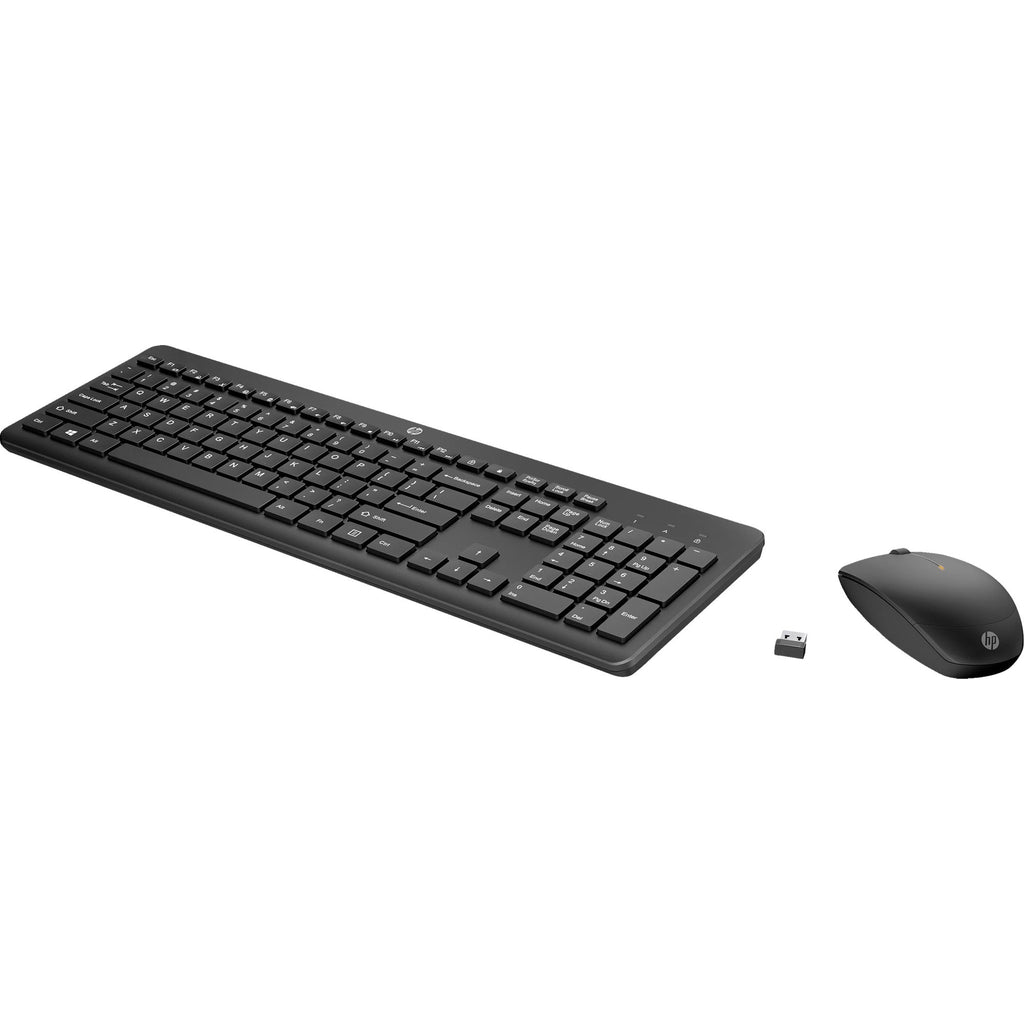 Hp 235 draadloze muis en toetsenbordcombo desktopset (zwart, be lay-out (azerty), plunger, 100%)
