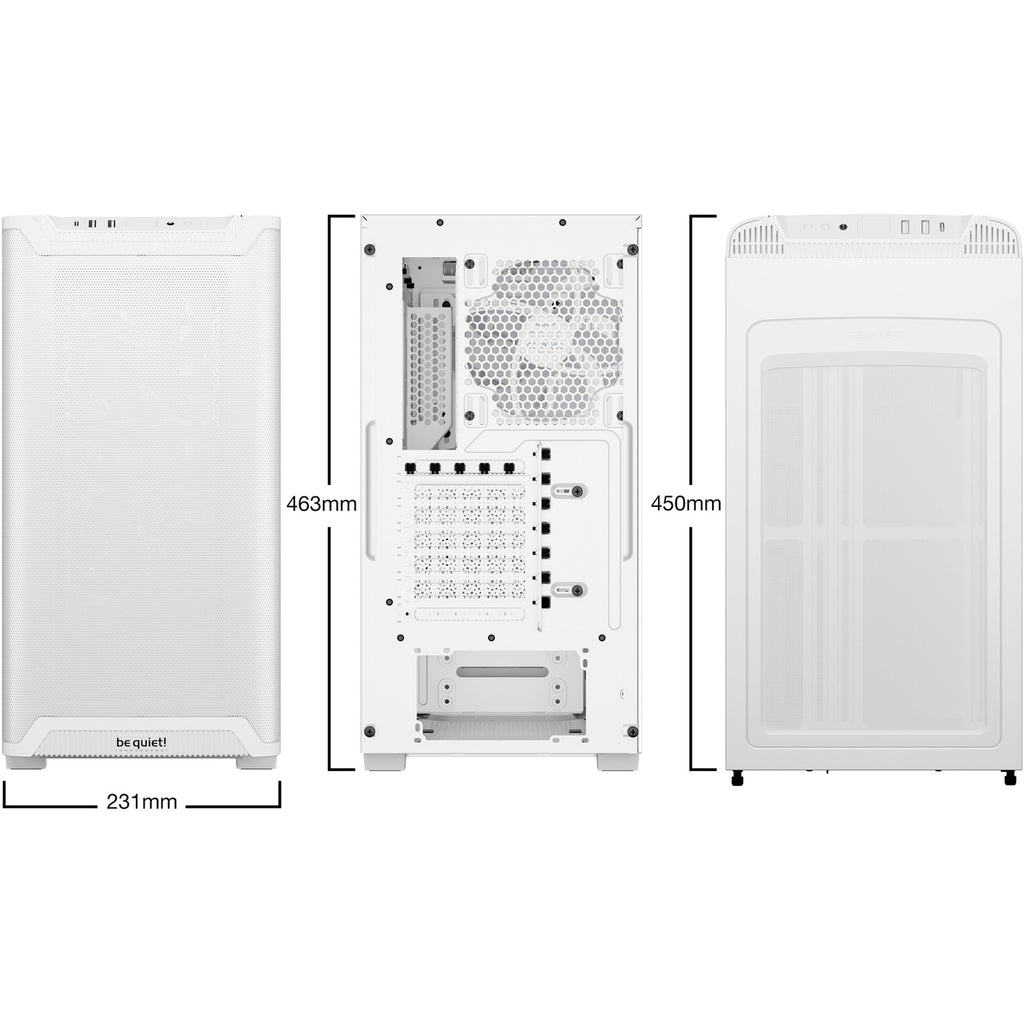 Be quiet! pure base 501 lx midi tower behuizing (wit | 2x usb-a | 1x usb-c | rgb | tempered glass)