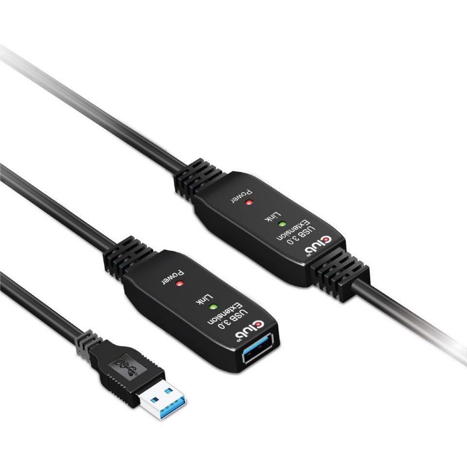 Club 3d usb 3.2 gen 1 active repeater verlengkabel (zwart, 15 meter)