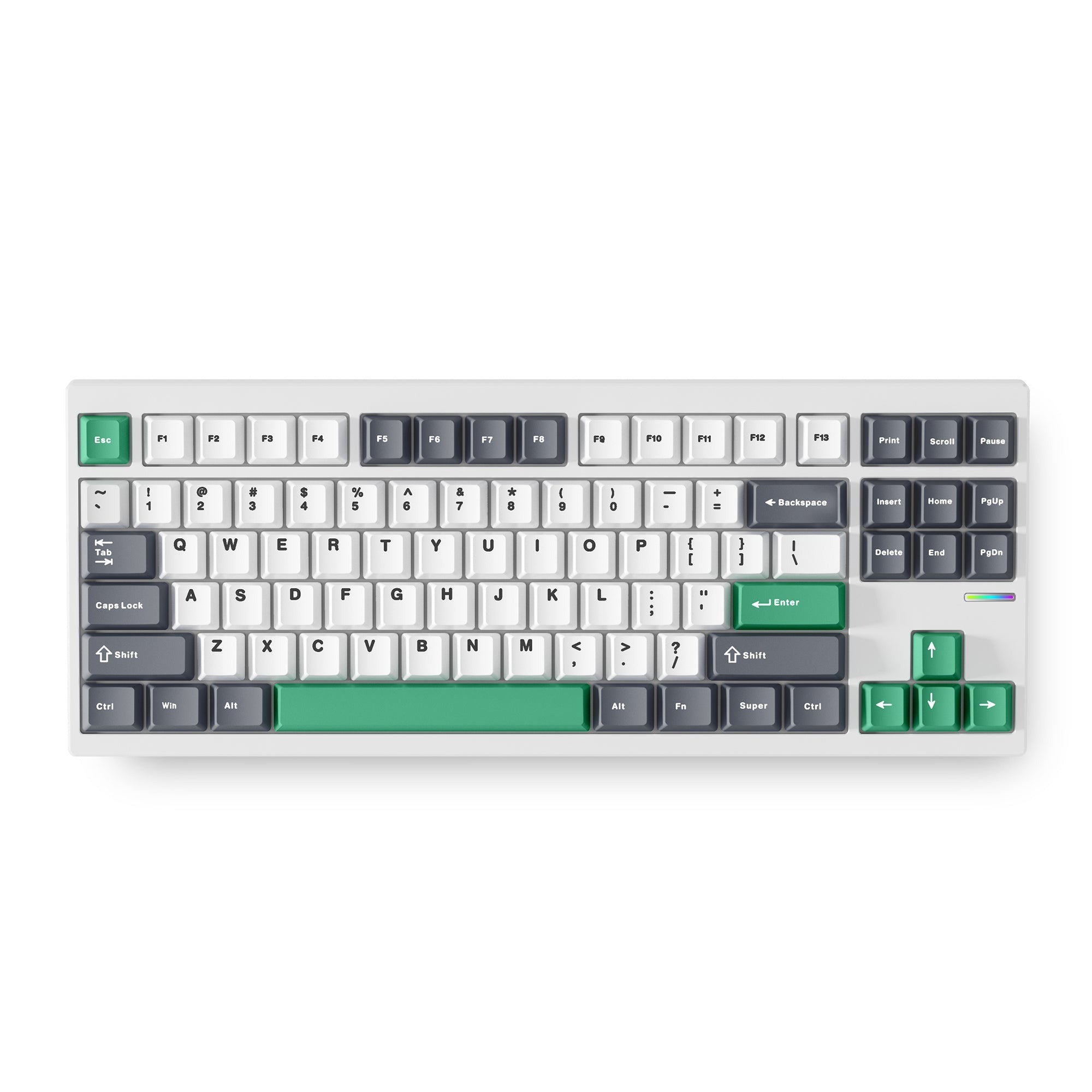 Mchose gx87 lite: white nano spraying matcha latte v2 aluminum custom mechanical toetsenbord (wit, huano matcha latte v2, rgb, hot swap, double-shot pbt, draadloos | bluetooth | usb-c)