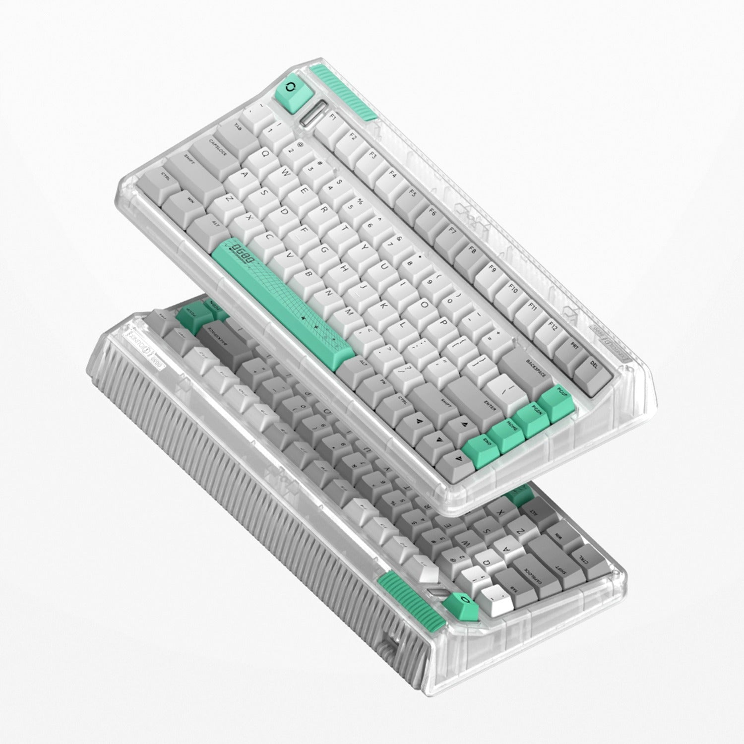 Iqunix og80 wormhole wireless mechanical keyboard (grijs, us lay-out (qwerty), cherry mx red, 80% (tkl), rgb leds, hot-swappable, pbt, 2.4ghz | bluetooth 5.1 | usb-c)