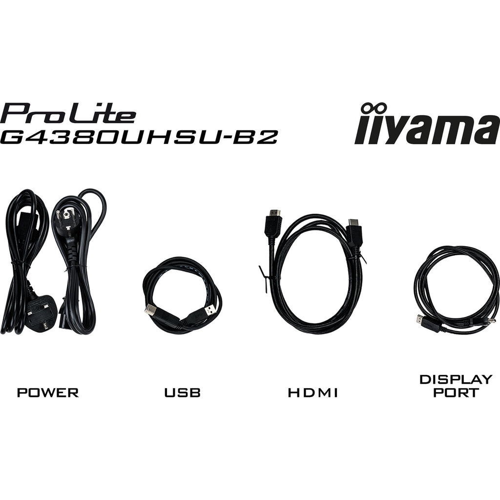 Iiyama g-master red eagle g4380uhsu-b2 42.5 4k uhd gaming monitor (zwart, 2x hdmi, 2x displayport, 6x usb-a, usb-b, 2x usb-c, 144 hz)