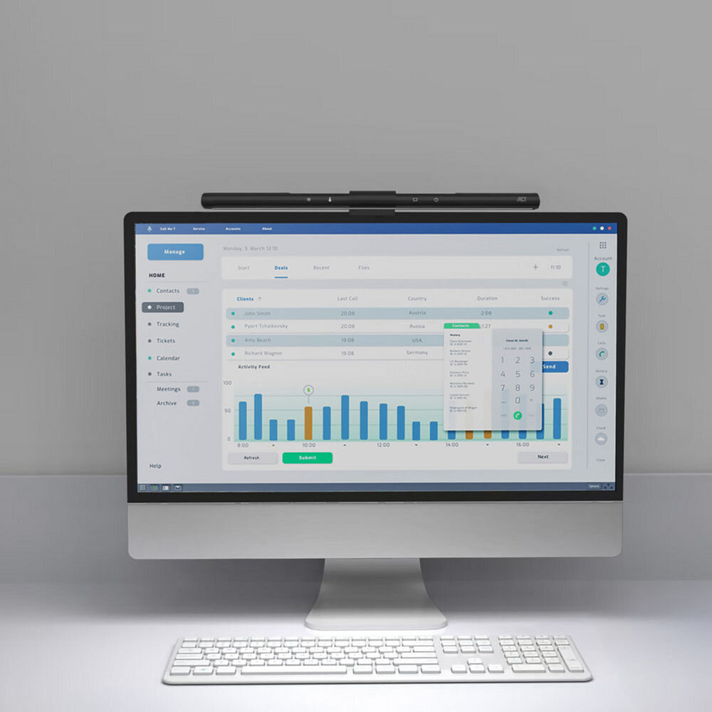 Act connectivity dimbare monitor led lichtbalk led-bar (zwart, usb-voeding, 3000k-6500k)
