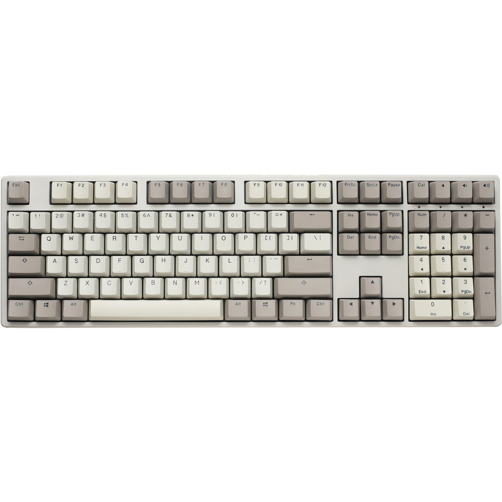 Ducky origin vintage mechanisch toetsenbord (grijs, us lay-out (qwerty), cherry mx silent red, 100%, hot swap, pbt double-shot keycaps)