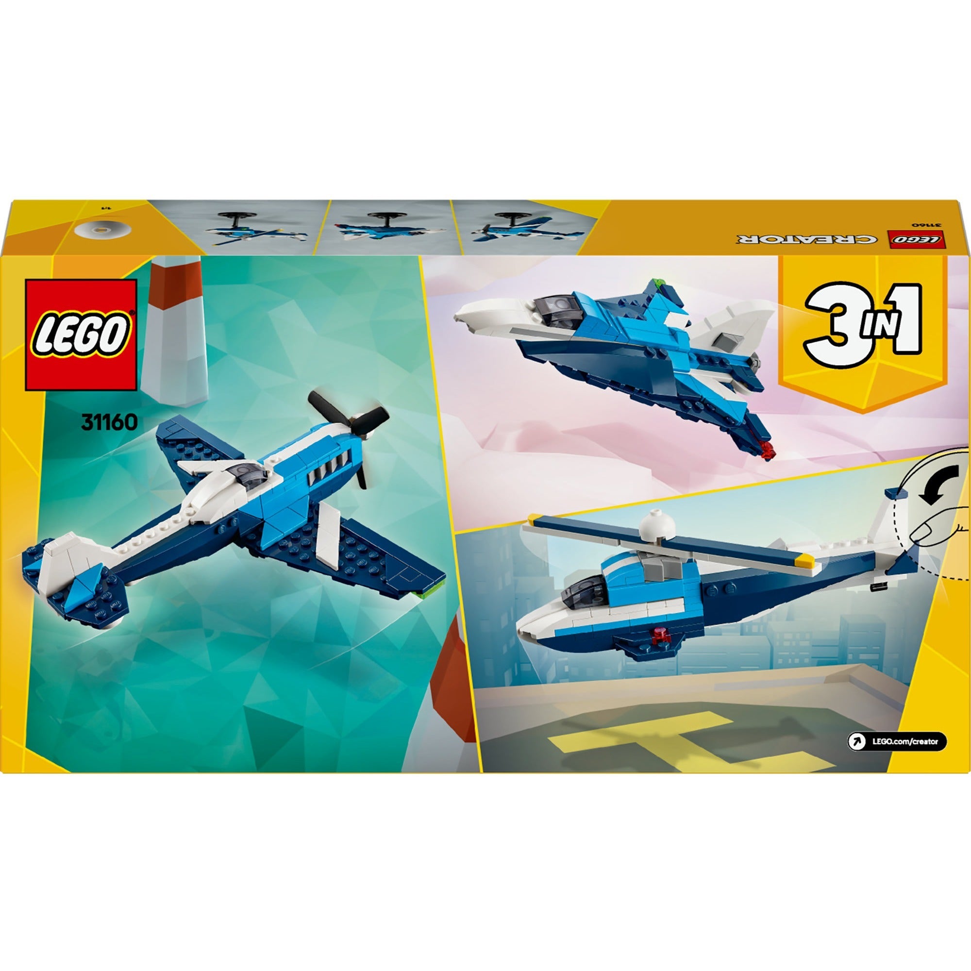 Lego creator 31160 luchtvaart: racevliegtuig