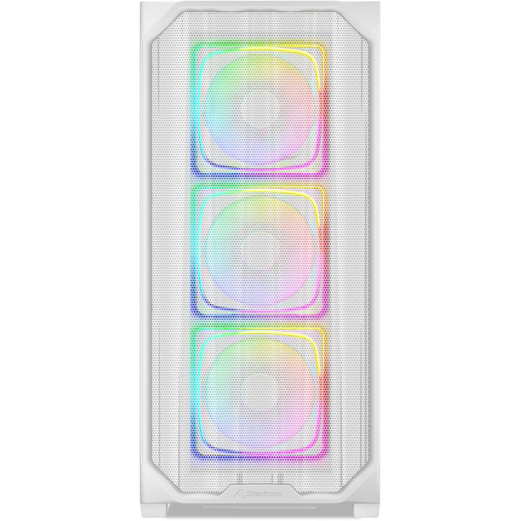 Sharkoon ak5m rgb midi tower behuizing (wit | 2x usb-a | 1x usb-c | rgb | tempered glass)