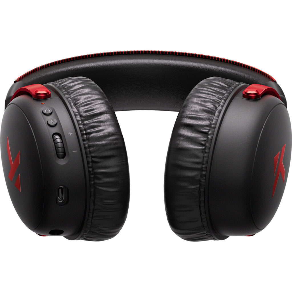 Mchose v9 pro wireless over-ear gaming headset (zwart rood, pc laptop playstation switch smartphone, 2.4g bluetooth wired type-c)