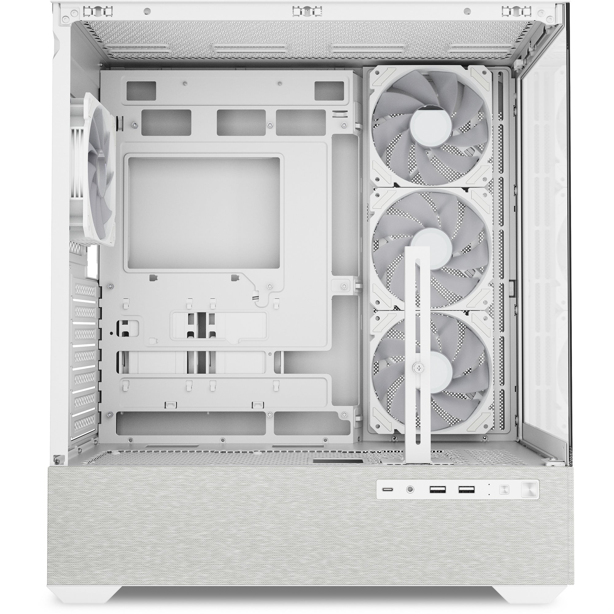 Sharkoon ak7 argb midi tower behuizing (wit | 2x usb-a | 1x usb-c | rgb | window)