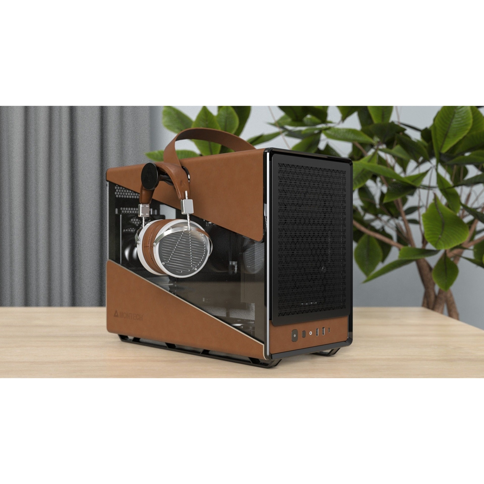 Montech heritage pro midi tower behuizing (zwart beige | 2x usb-a | 1x usb-c)
