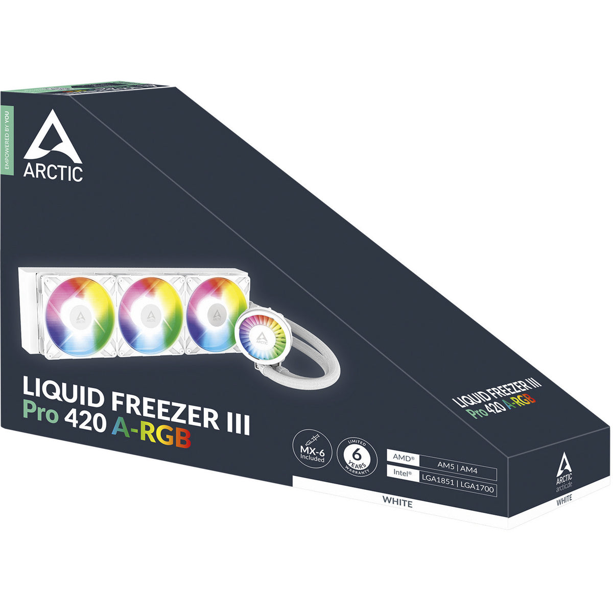 Arctic liquid freezer iii pro 420 a-rgb waterkoeling (wit, 4-pins pwm fan-connector)