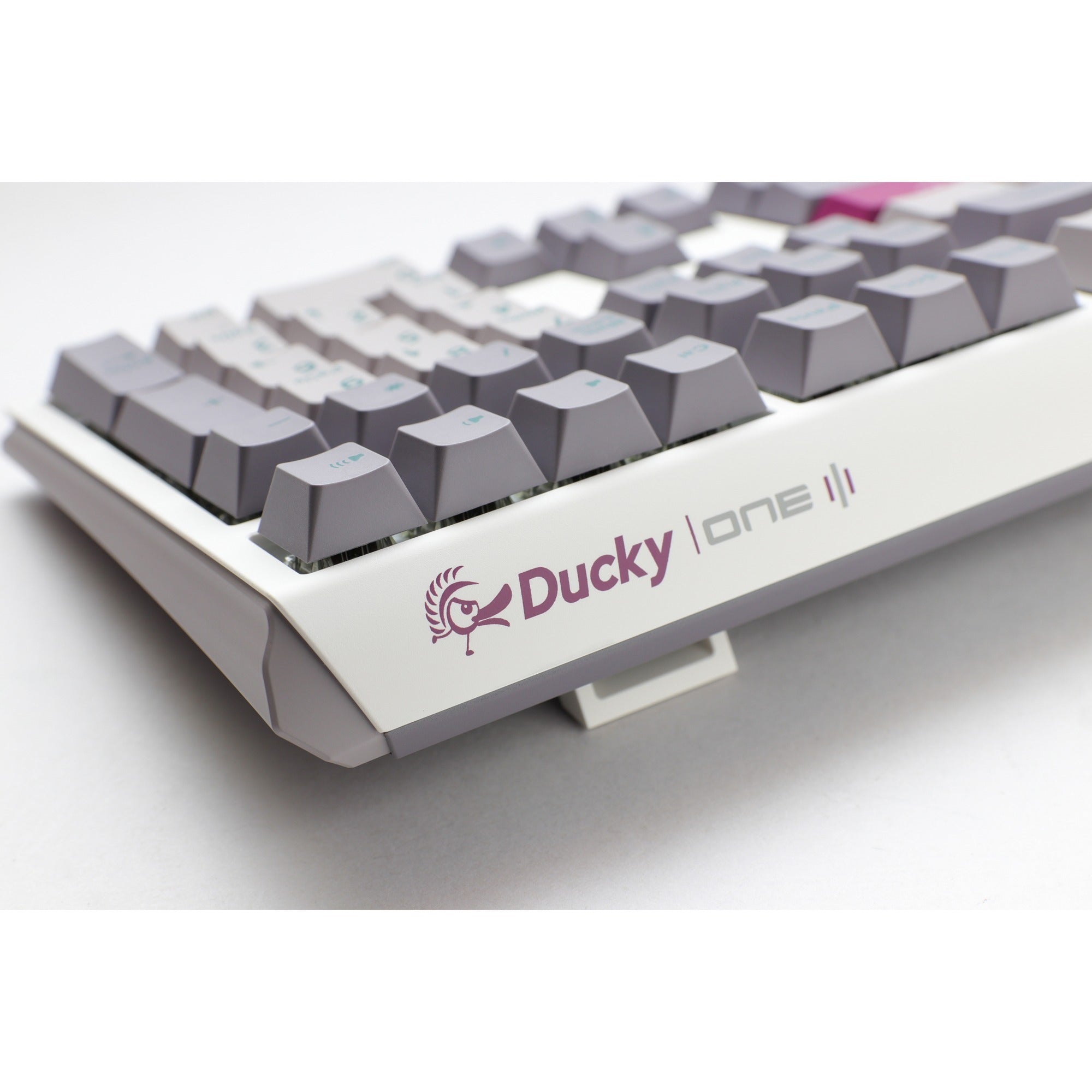 Ducky one 3 mist grey, toetsenbord (lichtgrijs, us lay-out, cherry mx red, rgb led, double-shot pbt, hot-swappable, quack mechanics)