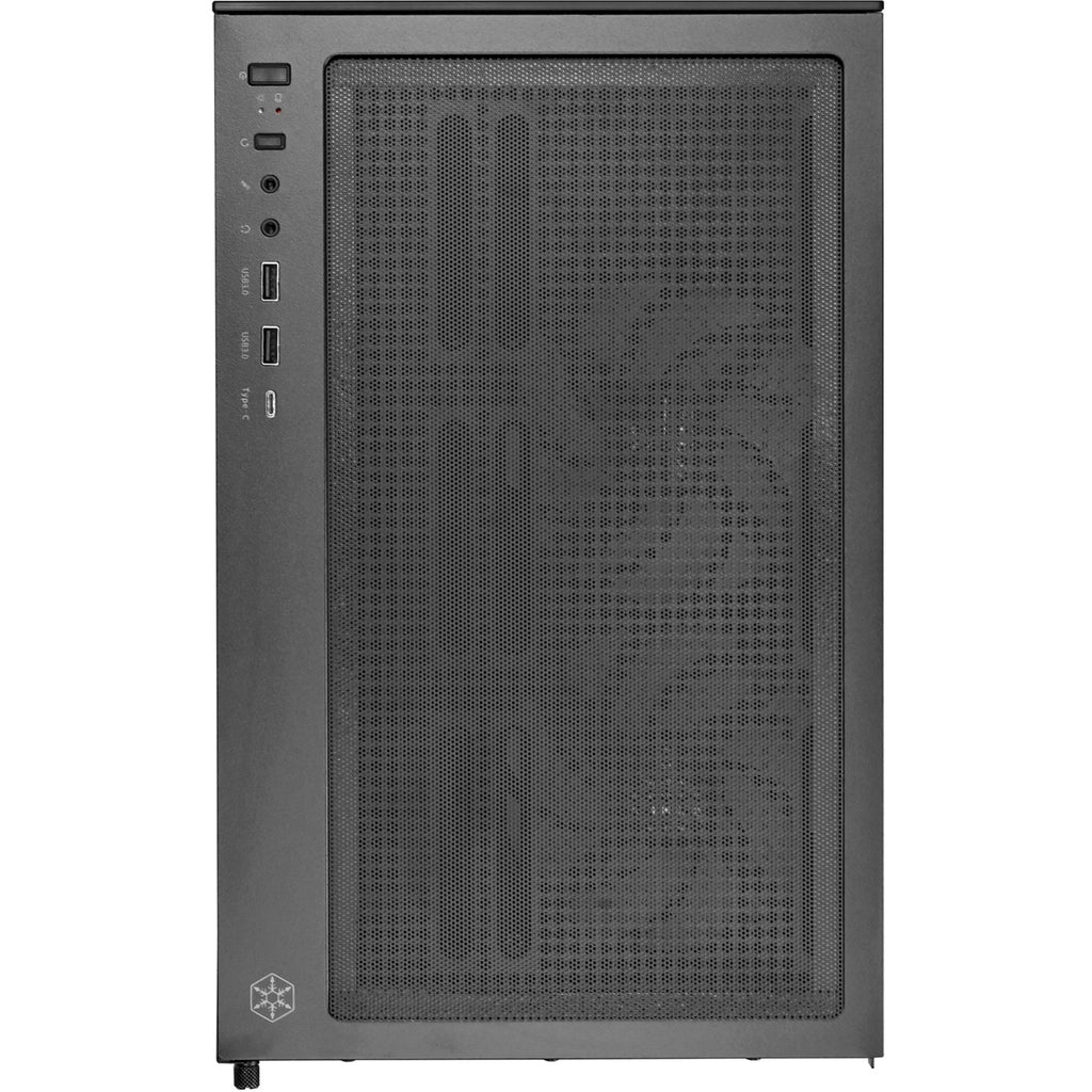 Silverstone lucid 04 mini tower behuizing (zwart | 2x usb-a | 1x usb-c | rgb | tempered glass)