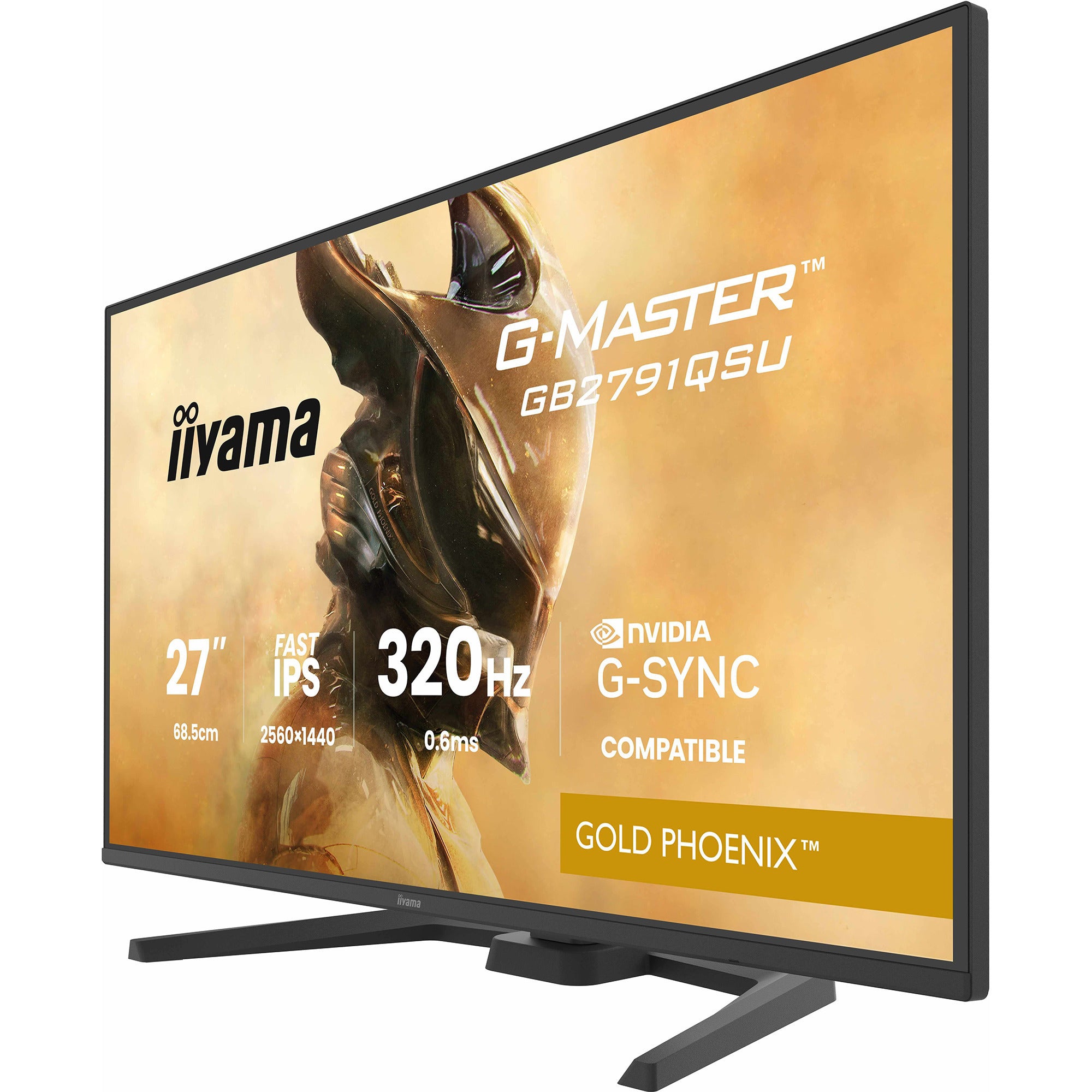 Iiyama g-master gold phoenix gb2791qsu-b1 27 gaming monitor (zwart (mat), 320 hz, hdmi, displayport, usb, audio)
