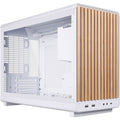 Lian li a3-matx white (wood edition) midi tower behuizing (wit houtkleur | 2x usb-a | 1x usb-c | tempered glass)