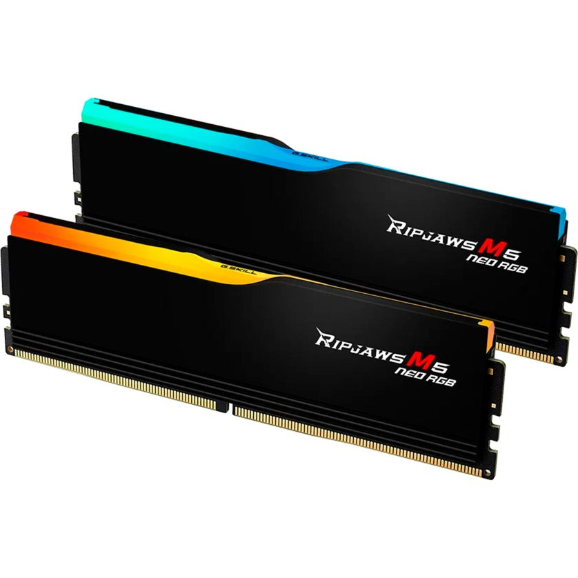 G.skill 32 gb ddr5-6000 kit werkgeheugen (zwart, f5-6000j2836g16gx2-rm5nr, ripjaws m5 neo rgb, amd expo)