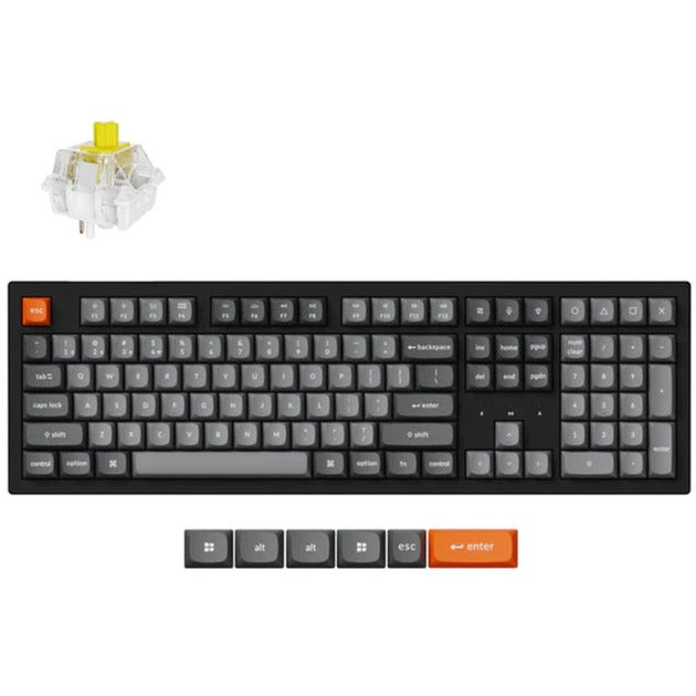 Keychron k10 max-h4, toetsenbord (zwart, us lay-out, super banana, rgb leds, osa double-shot pbt, hot swap, usb-c | 2.4 ghz | bluetooth 5.1)
