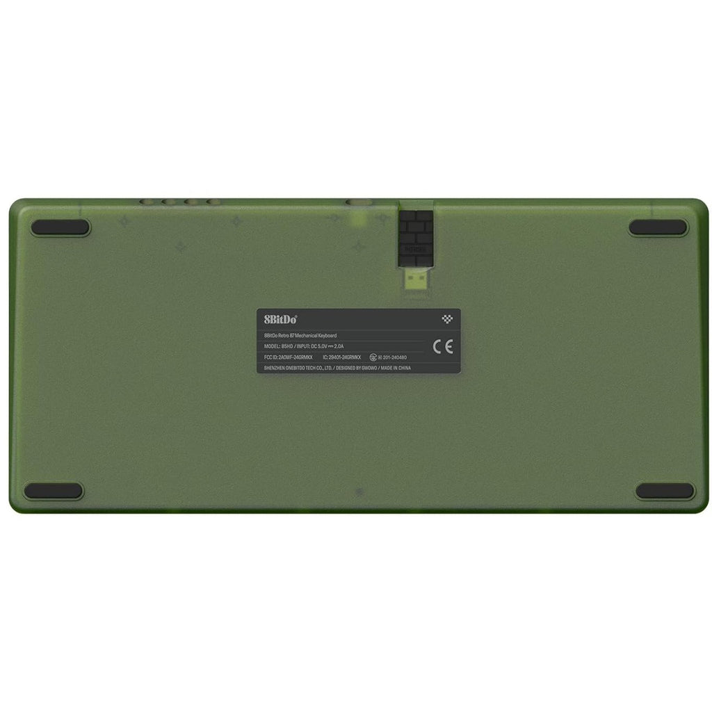 8bitdo retro 87 mechanical keyboard - xbox edition (groen, us lay-out (qwerty), kailh box jellyfish x, 80% (tkl), abs keycaps, bluetooth 5.0, wireless 2.4g, usb)