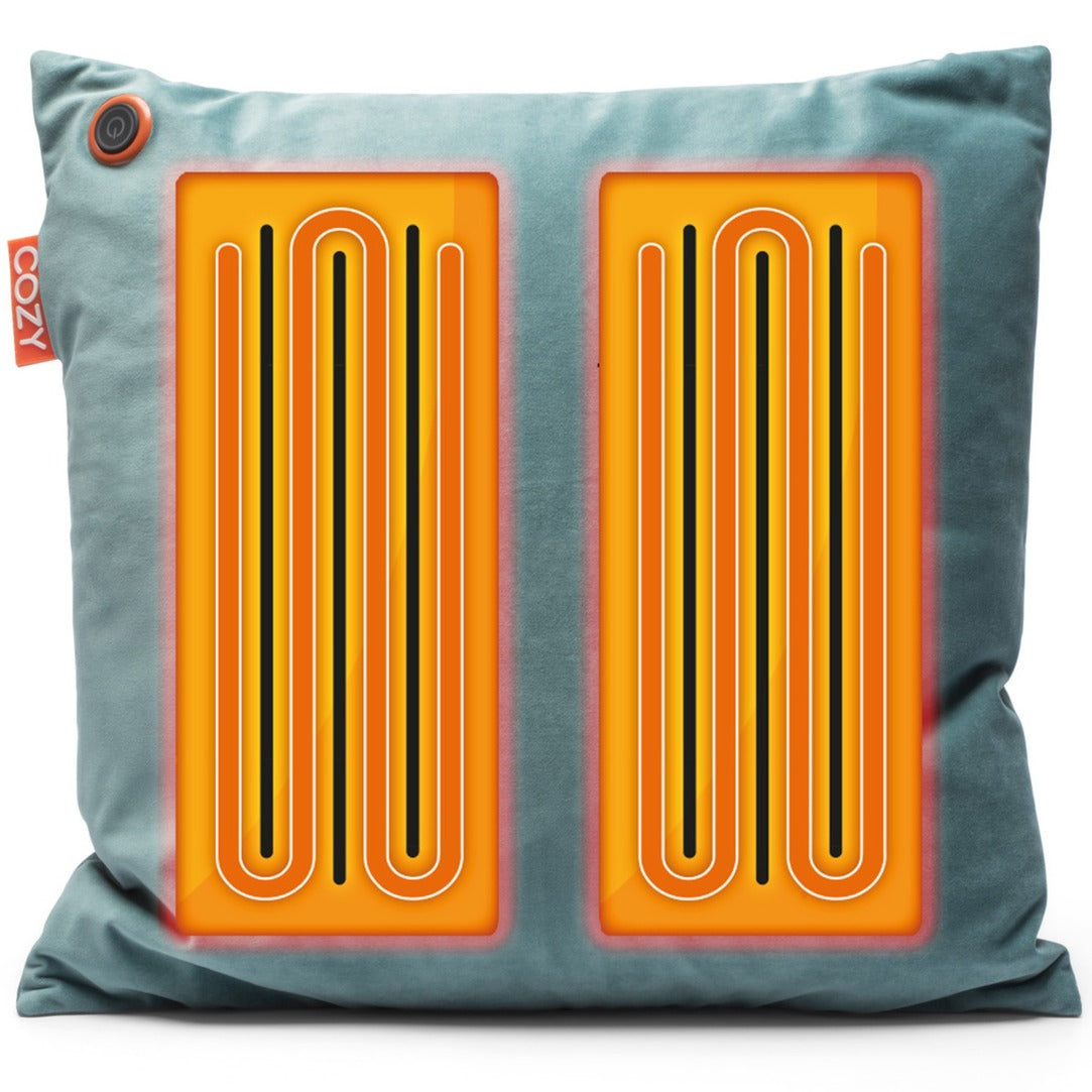 Cozy una velvet 45 x 45 cm draadloos warmtekussen (blauwgroen, powerbank 5000 mah)