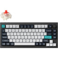 Keychron q1 max-m1 rgb mechanisch toetsenbord (zwart, us lay-out (qwerty), gateron jupiter red, 75%, rgb leds, ksa double-shot pbt, hot swap, knob, 2.4ghz | bluetooth 5.1 | usb-c)