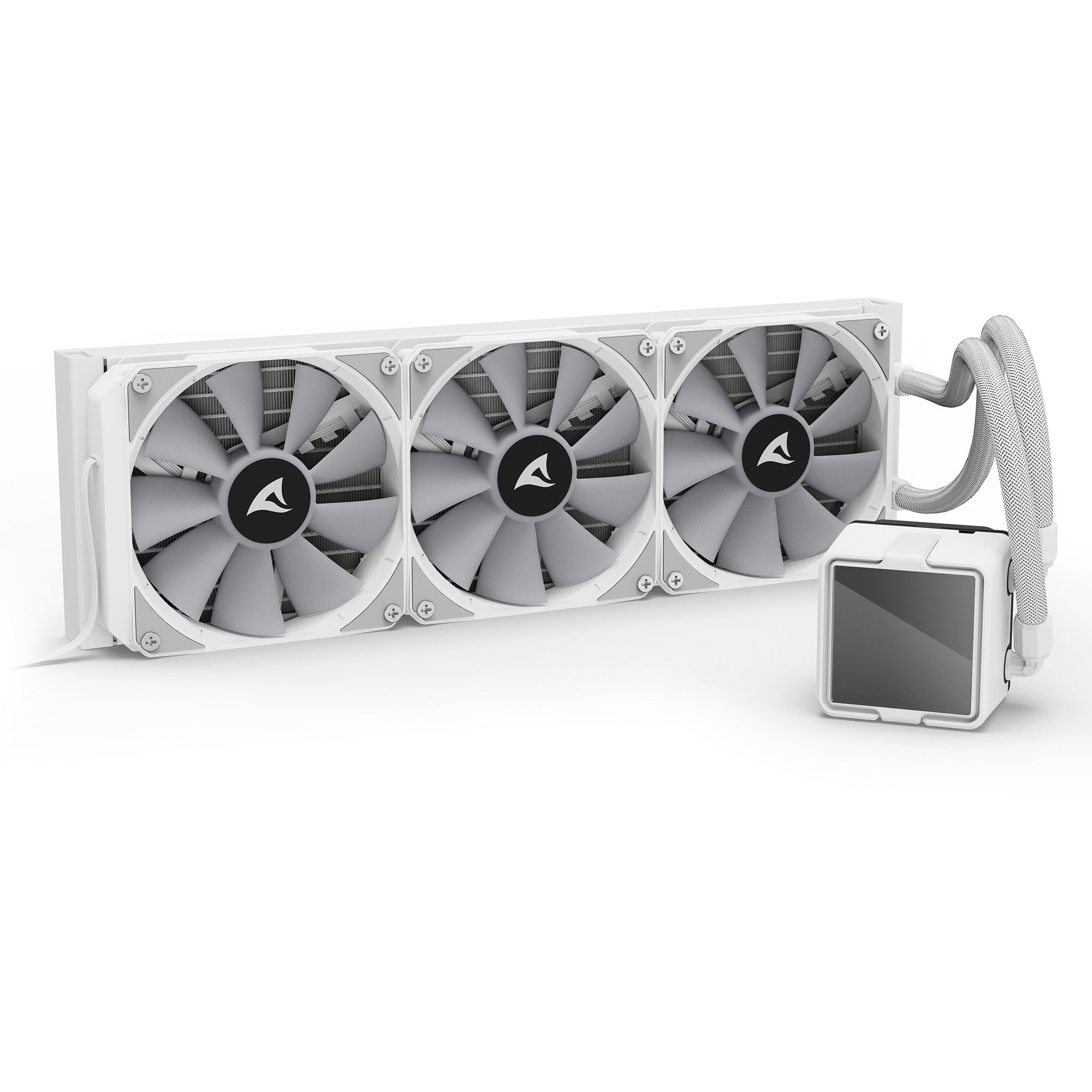 Sharkoon s100 argb waterkoeling (wit, 4-pins pwm fan-connector)