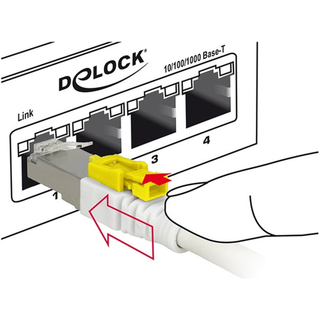 Delock patchkabel rj-45 secure met cat.6a (wit, 85332, 2 meter)