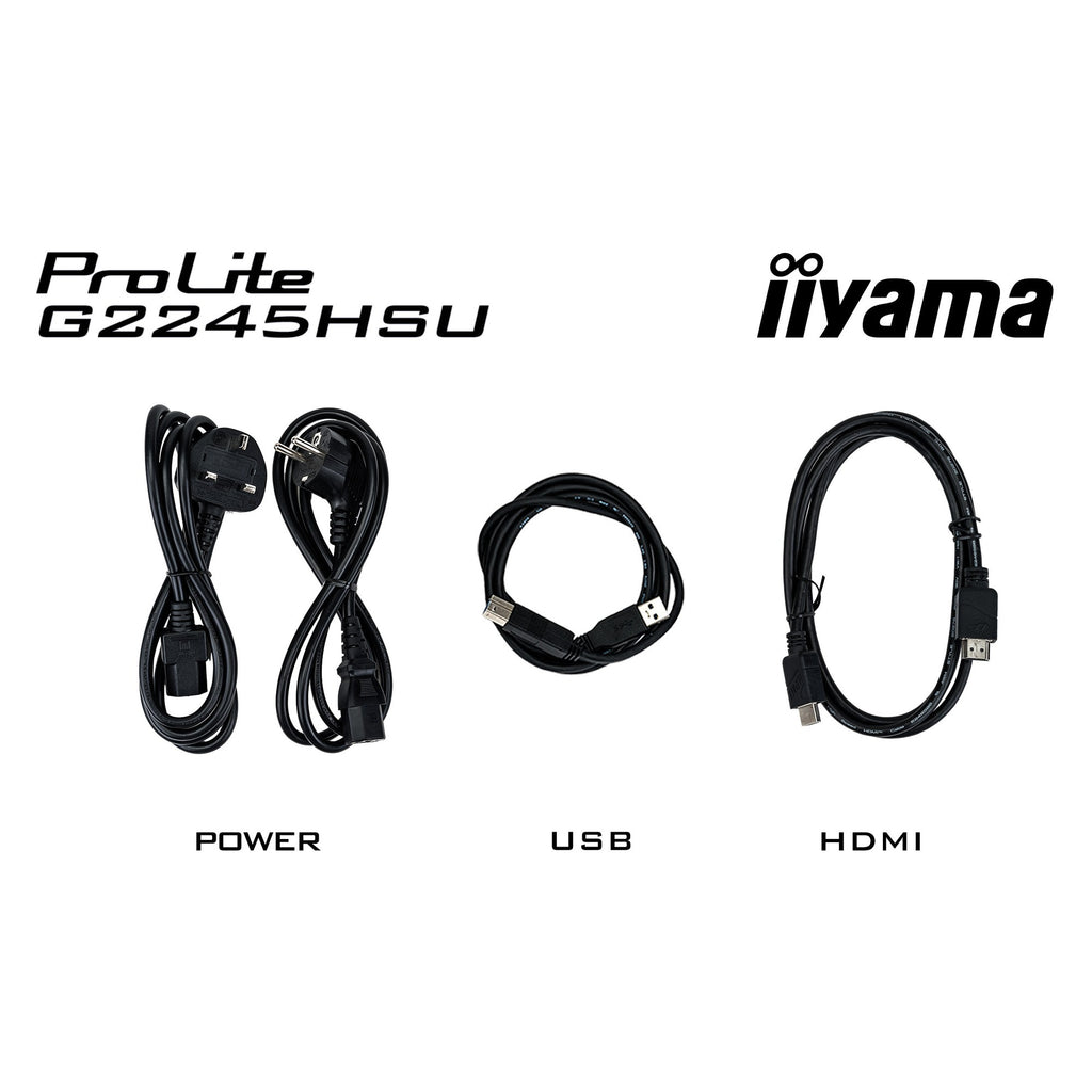Iiyama g-master black hawk g2245hsu-b2 22 gaming monitor (zwart, hdmi, displayport, 2x usb-a, usb-b)