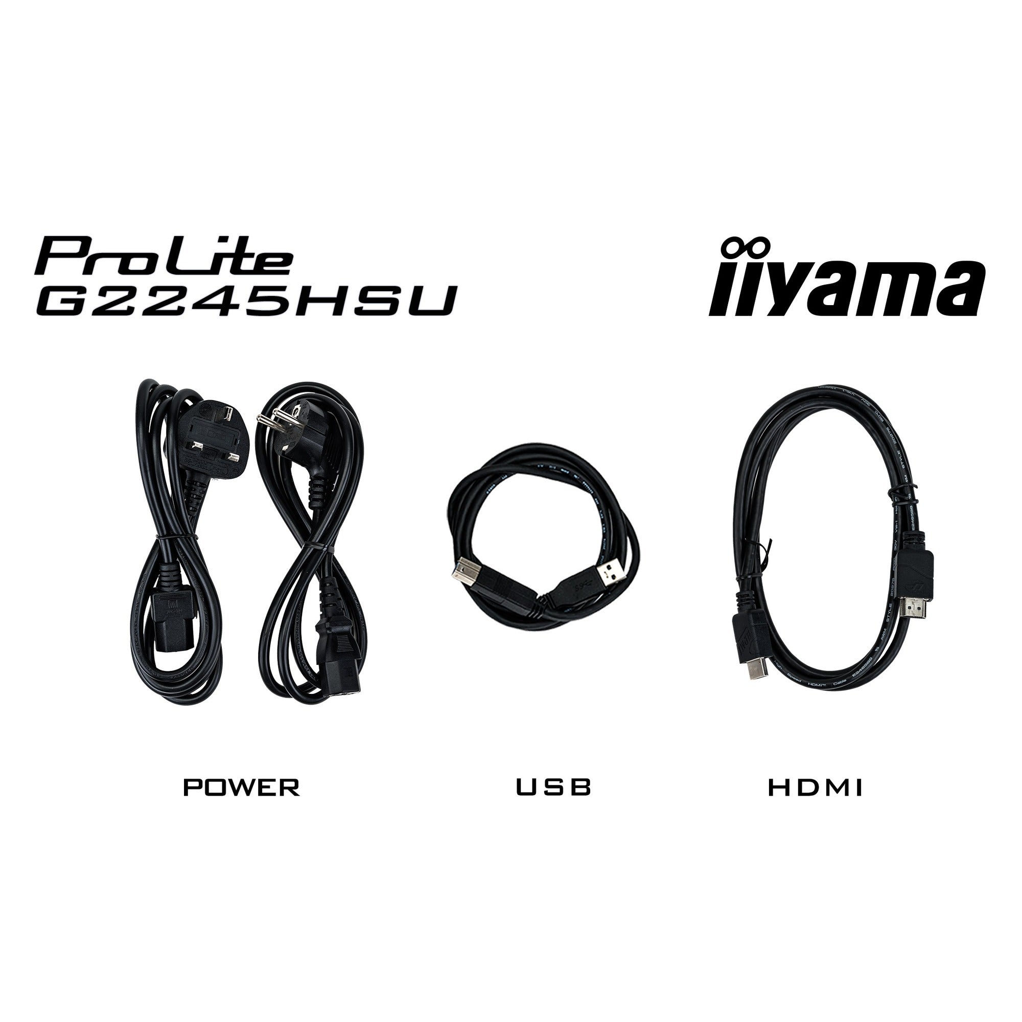 Iiyama g-master black hawk g2245hsu-b2 22 gaming monitor (zwart, hdmi, displayport, 2x usb-a, usb-b)