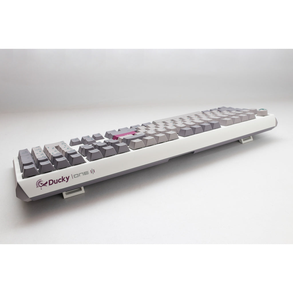 Ducky one 3 mist grey, toetsenbord (lichtgrijs, us lay-out, cherry mx red, rgb led, double-shot pbt, hot-swappable, quack mechanics)