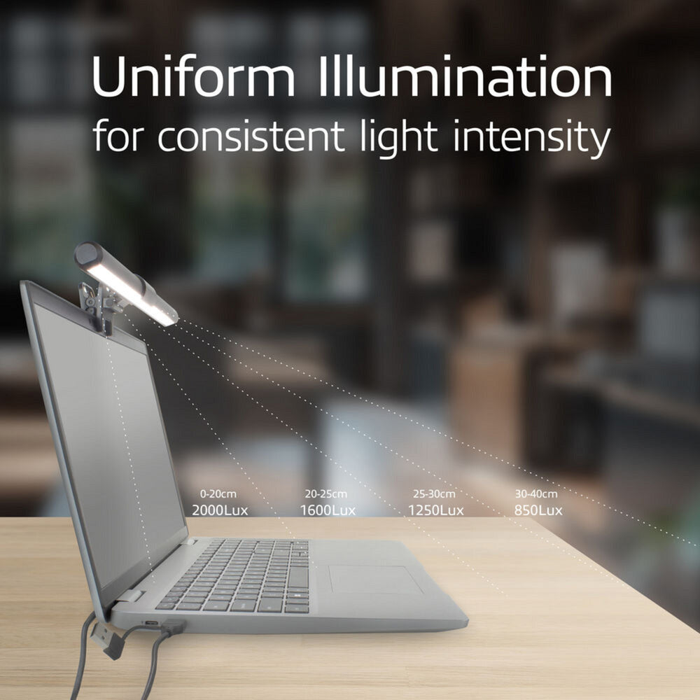 Act connectivity dimbare clip-on laptop led-lichtbalk led bar (zwart, usb-voeding, 3000k-6500k)