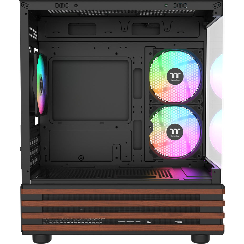 Thermaltake view 170 ws argb mini tower behuizing (zwart houtkleur | 2x usb-a | rgb | window)