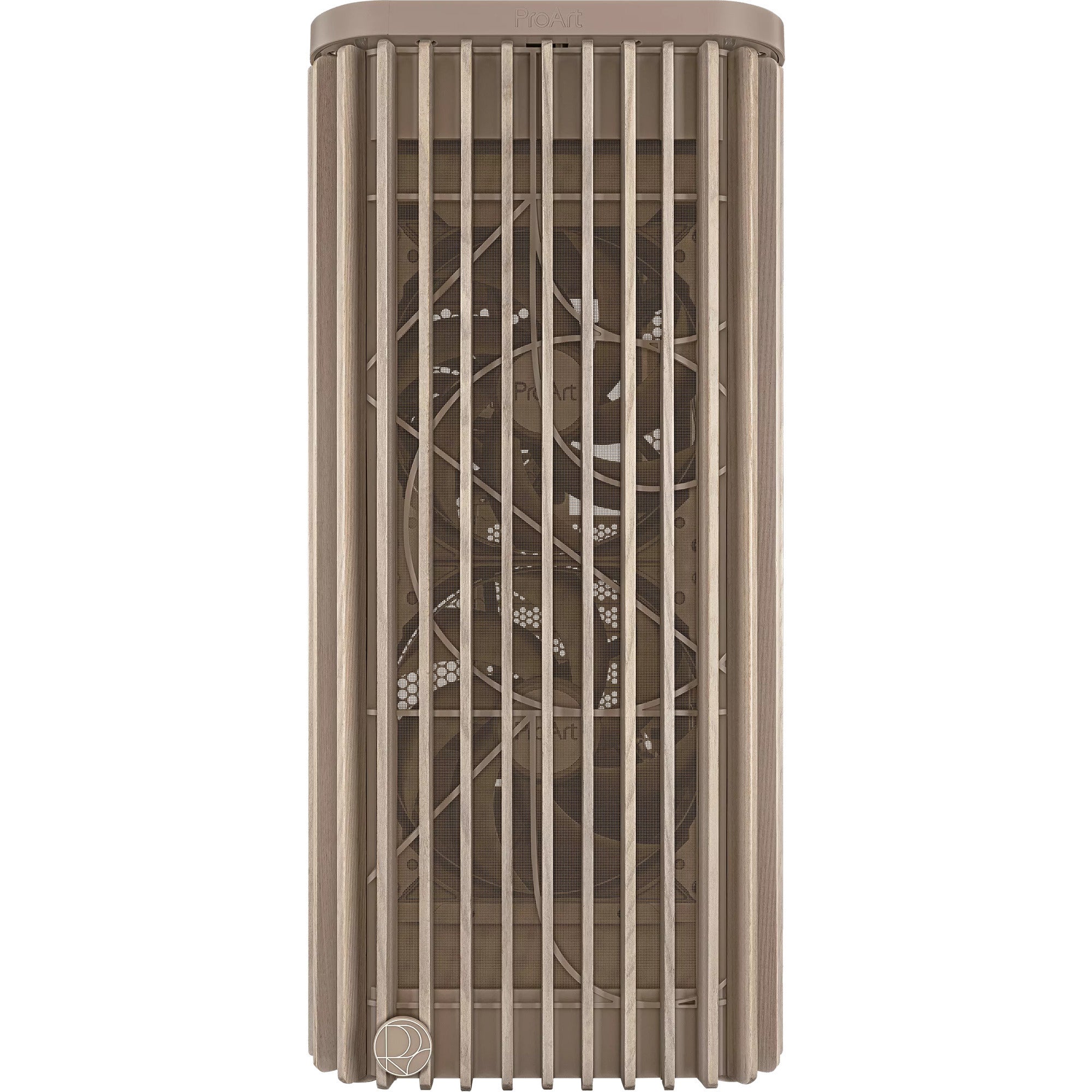 Asus proart pa401 wood edition - mesh panel midi tower behuizing (beige houtkleur | 2x usb-a | 1x usb-c)
