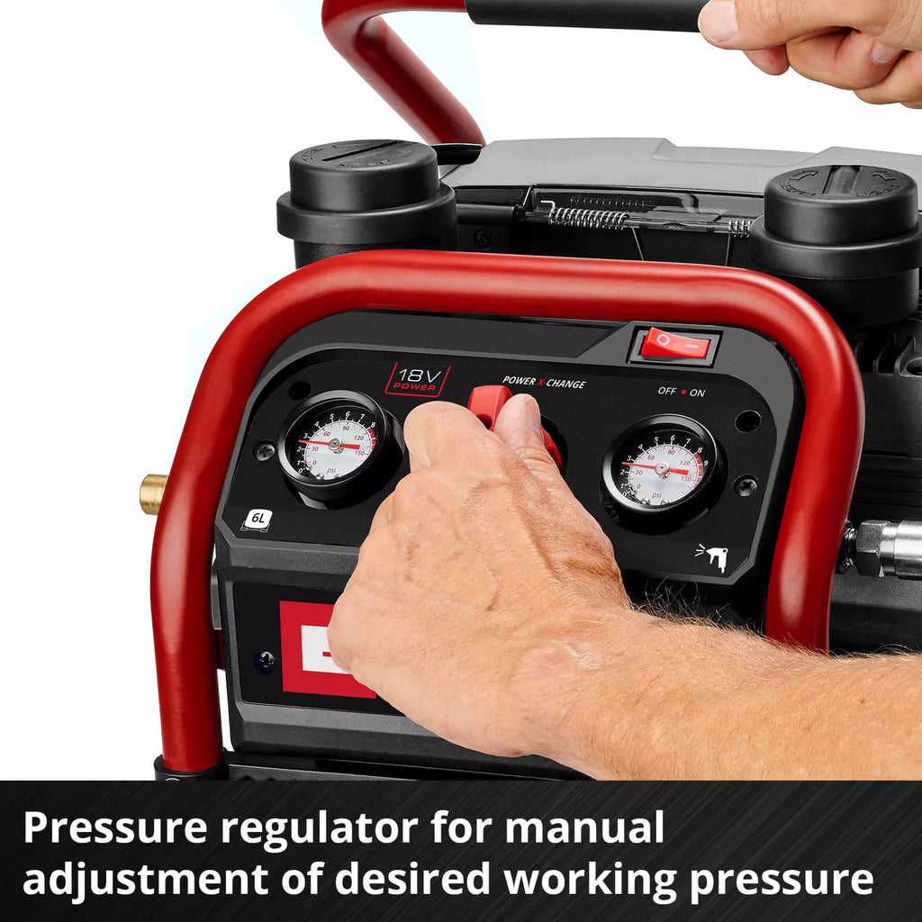 Einhell silenzzo 18 160 professionele draadloze luchtcompressor (zwart rood, accu en oplader niet inbegrepen)