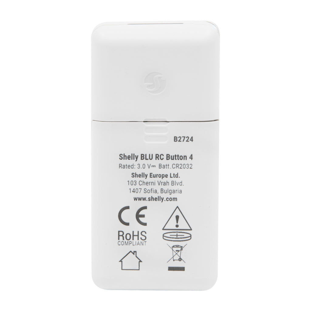 Shelly blu rc button 4 zb afstandsbediening (wit, bluetooth 5 (le), zigbee)