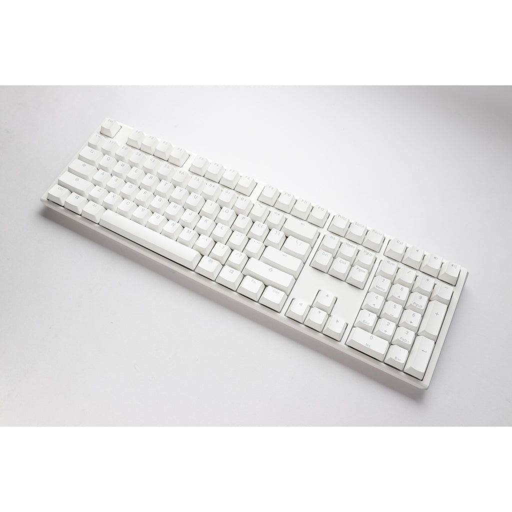 Ducky one 3 classic pure white, toetsenbord (wit, us lay-out, cherry mx silent red, rgb led, double-shot pbt, hot-swappable, quack mechanics)