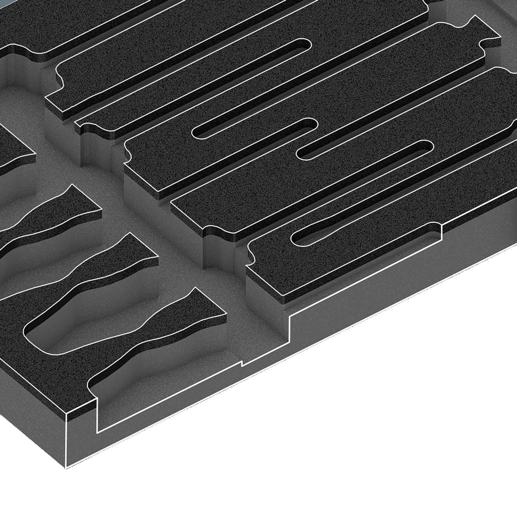 Wera 9710 schuimrubberen inzetstuk met schroevendraaiers set 1, 18‑delig (zwart grijs, in schuiminzet voor werkplaatswagen)