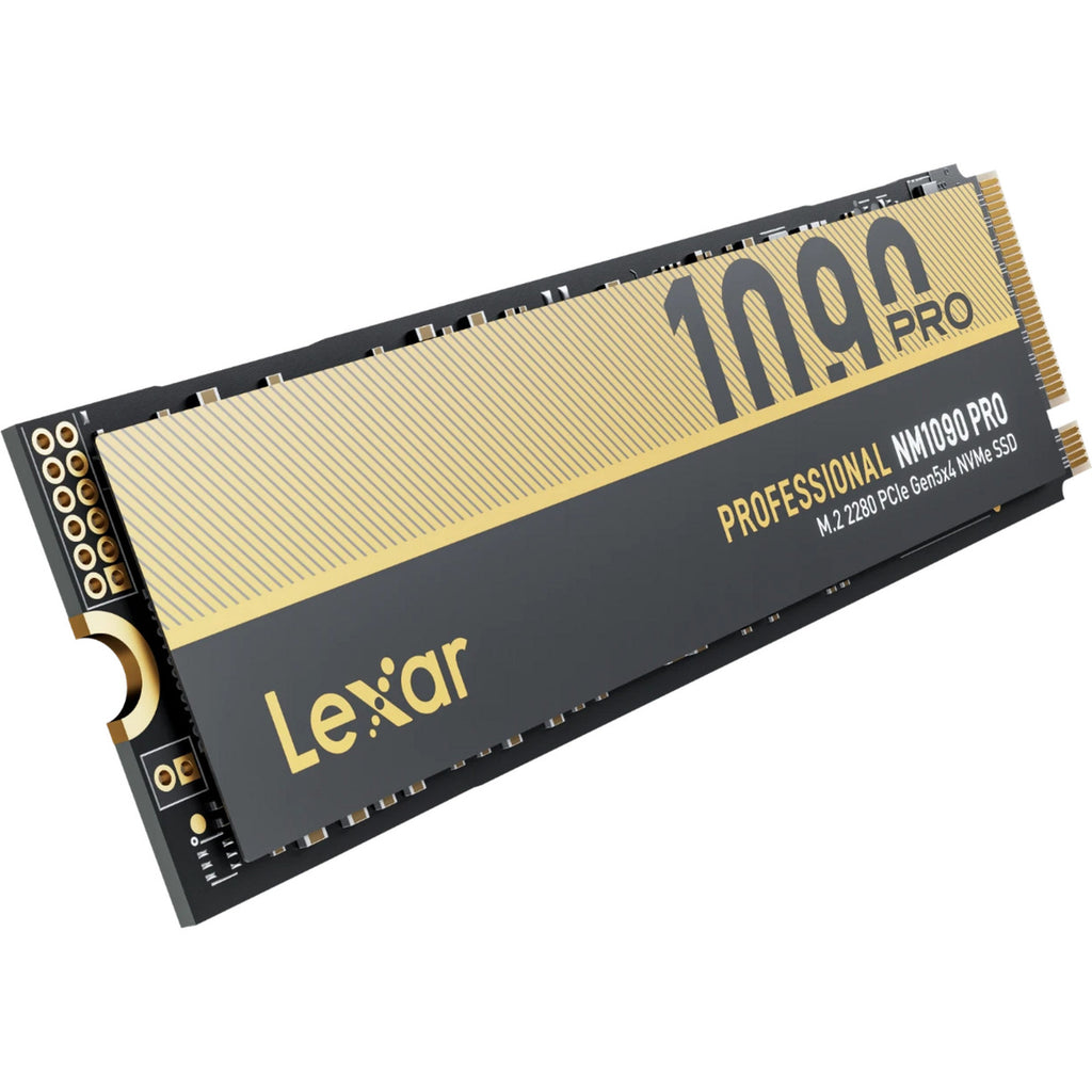 Lexar nm1090 pro 2 tb ssd (zwart goud, m.2 2280, pcie gen 5x4)