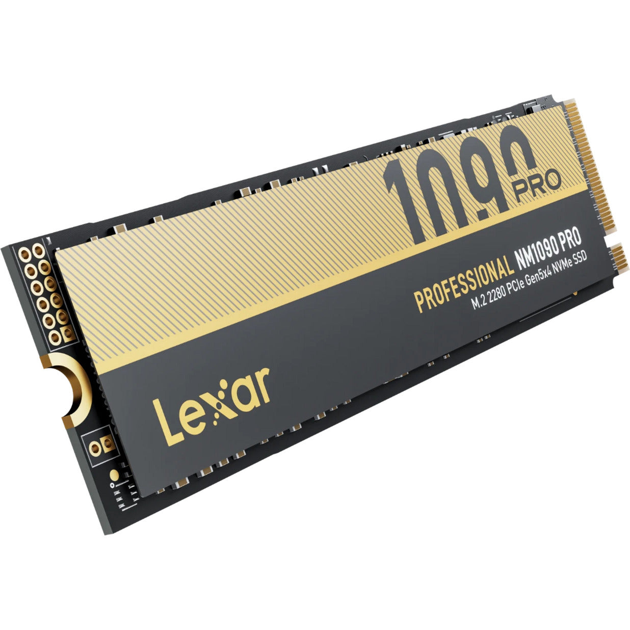 Lexar nm1090 pro 2 tb ssd (zwart goud, m.2 2280, pcie gen 5x4)