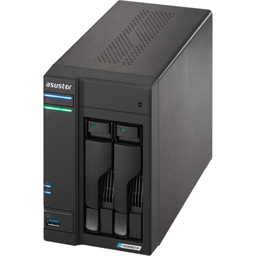 Asustor lockerstor 2 as6702t nas (zwart, 2x lan, hdmi, usb)