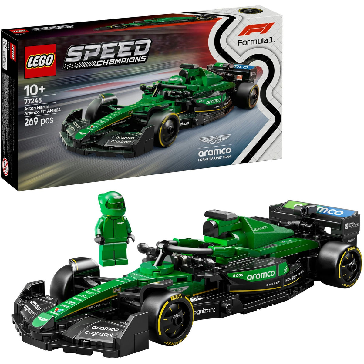 Lego speed champions aston martin aramco f1 amr24 racewagen set - 77245