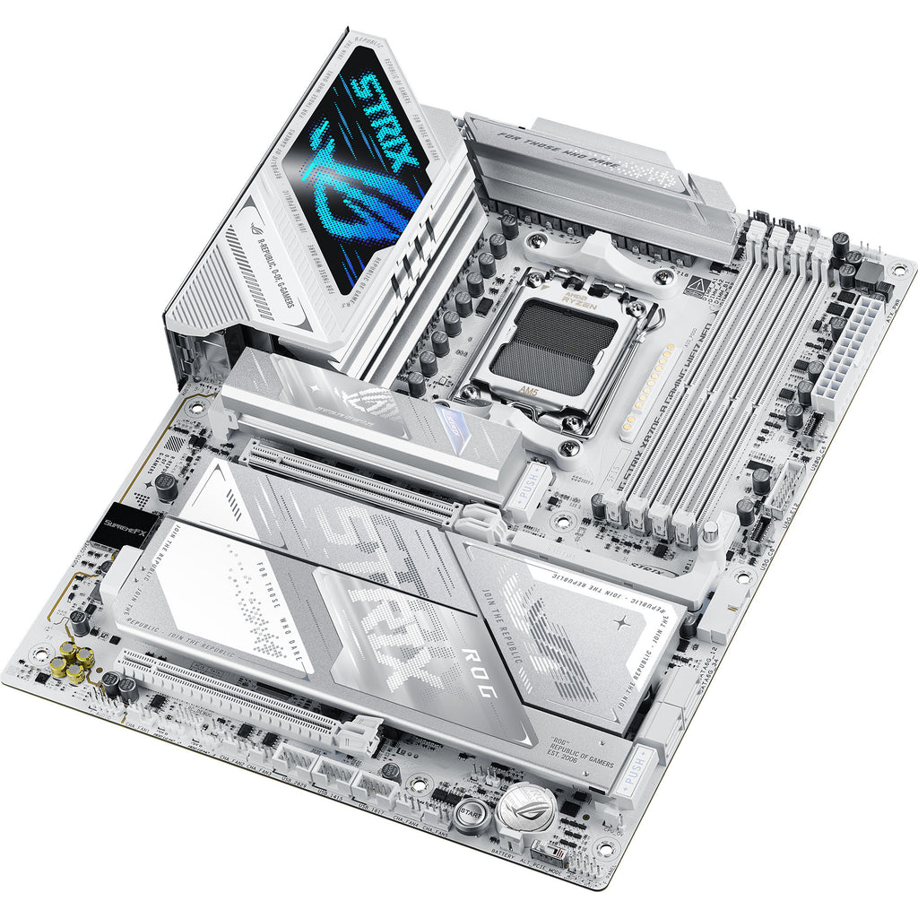 Asus rog strix x870e-a gaming wifi7 neo socket am5 moederbord (wit, raid, 5 gb-lan, wi-fi 7, bt 5.4, sound, atx)