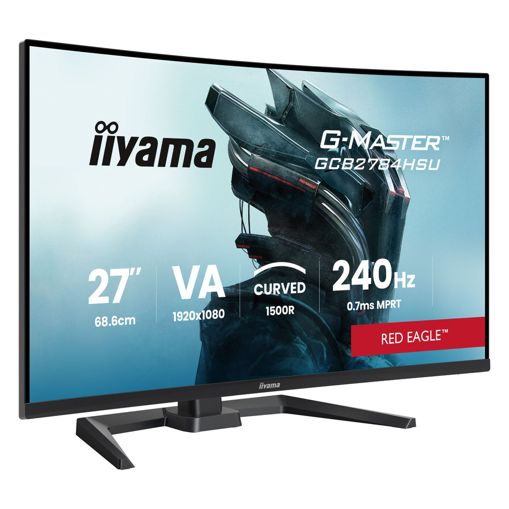 Iiyama g-master red eagle gcb2784hsu-b1 27 curved gaming monitor (zwart, 2x hdmi, 1x displayport, usb, audio, amd free-sync, 240 hz)