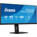 Iiyama prolite xub3493wqsu-b6 34 ultrawide monitor (zwart (mat), 2x hdmi, displayport, 2x usb-a, usb-b, 2x usb-c, 120 hz)