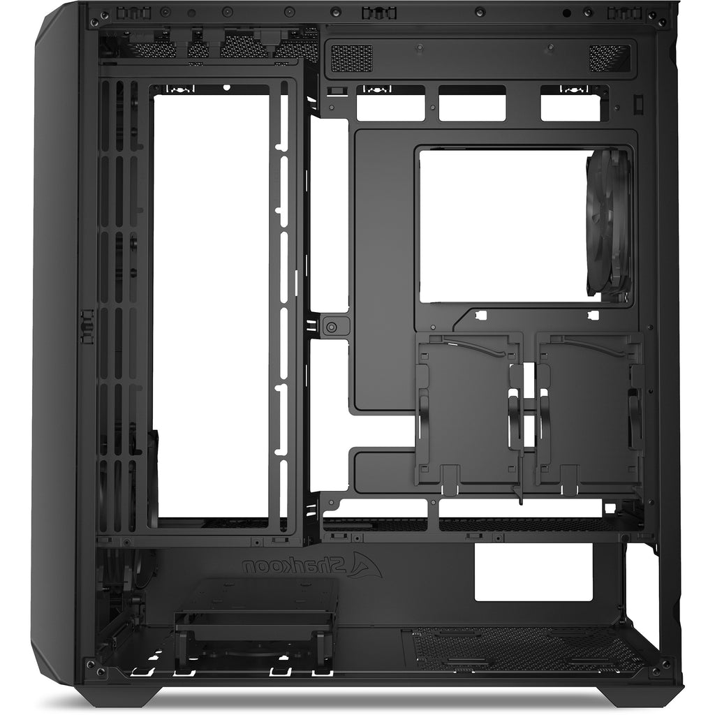 Sharkoon ak2 midi tower behuizing (zwart | 2x usb-a | 1x usb-c)