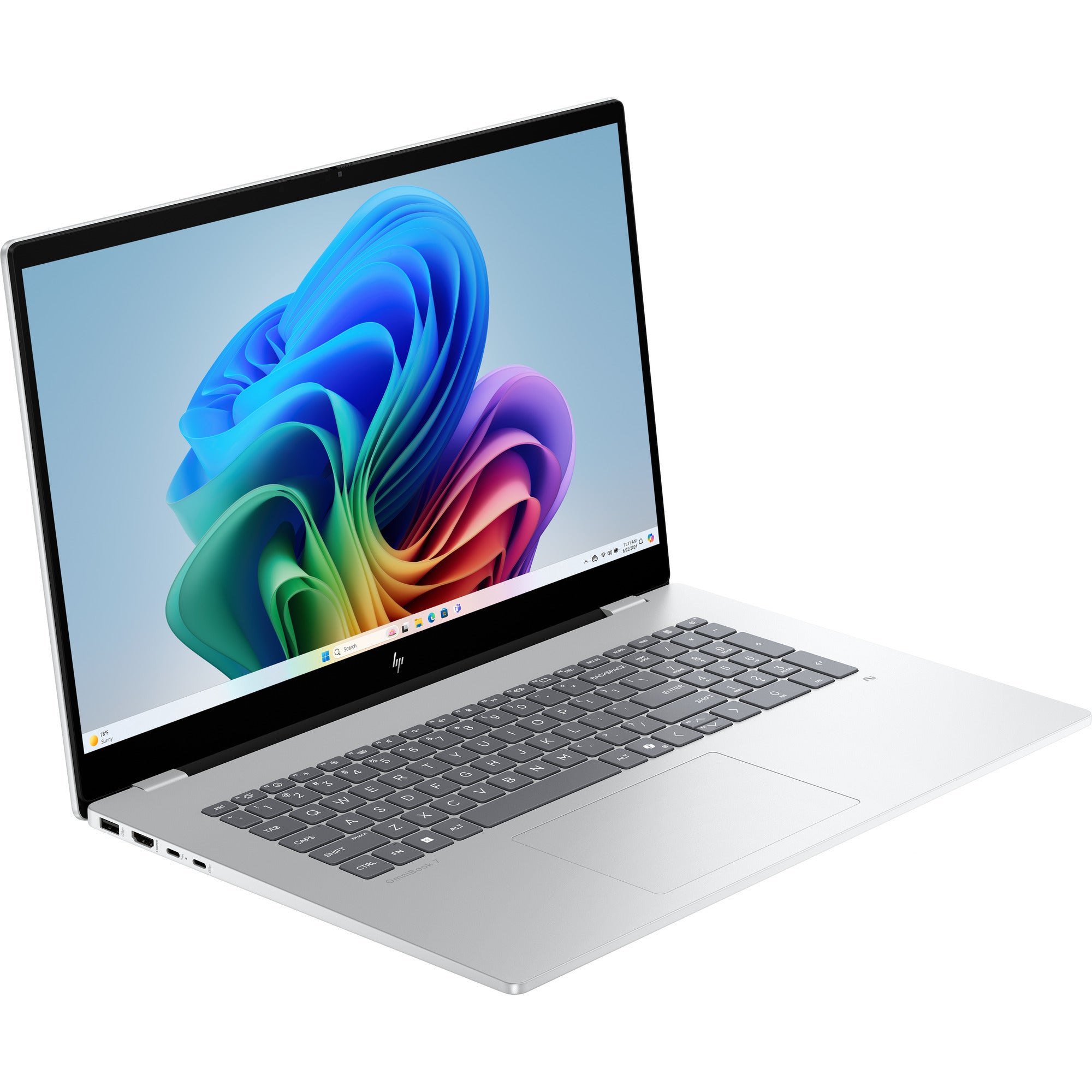 Hp omnibook 7 ngai 17-dc0070nd 17.3 copilot+ laptop (zilver | core ultra 7 256v | intel arc 140v | 16 gb | 1 tb ssd | touch)