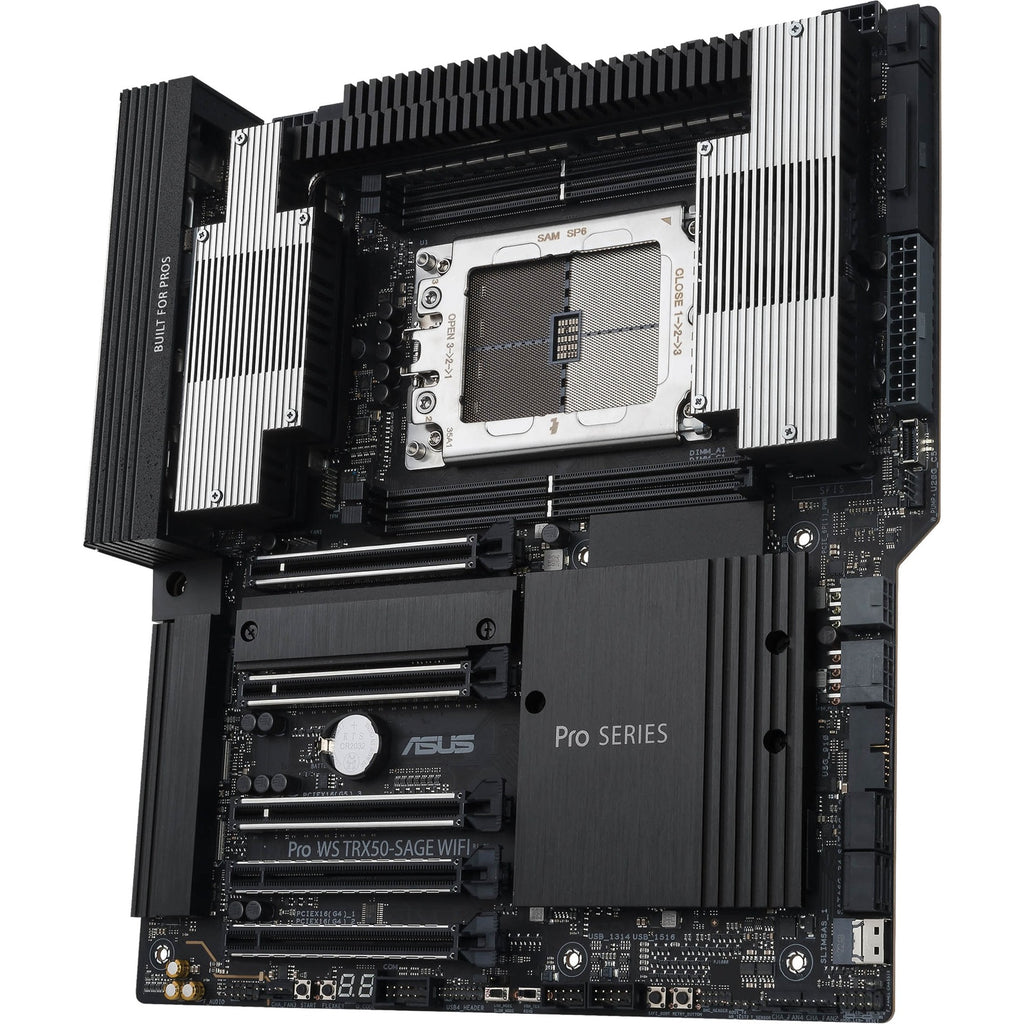 Asus pro ws trx50-sage wifi socket str5 moederbord (zwart grijs, raid, 10gb-lan, 2.5gb-lan, wi-fi 7, bt, sound, ceb)
