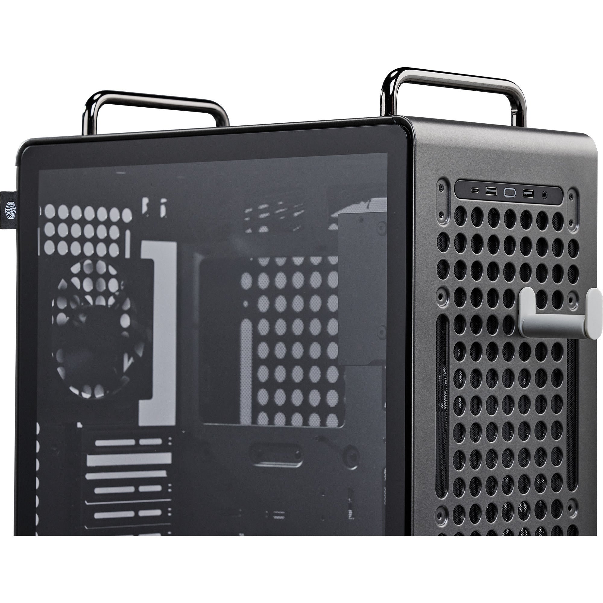 Cooler master qube 540 stardust iron midi tower behuizing (zwart | 2x usb-a | 1x usb-c | tempered glass)