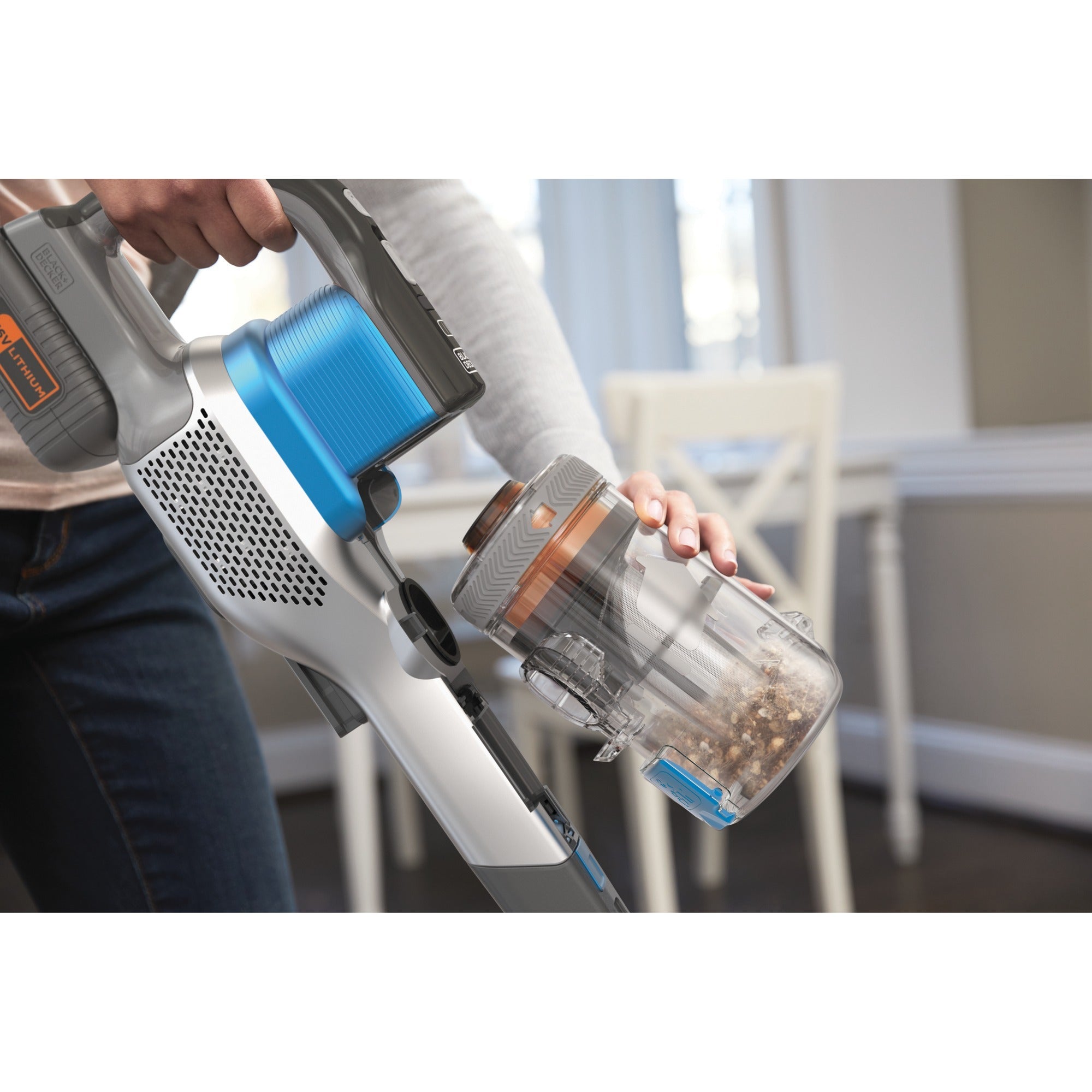 Black+decker 36v 4-in-1 steelstofzuiger (lichtblauw grijs)