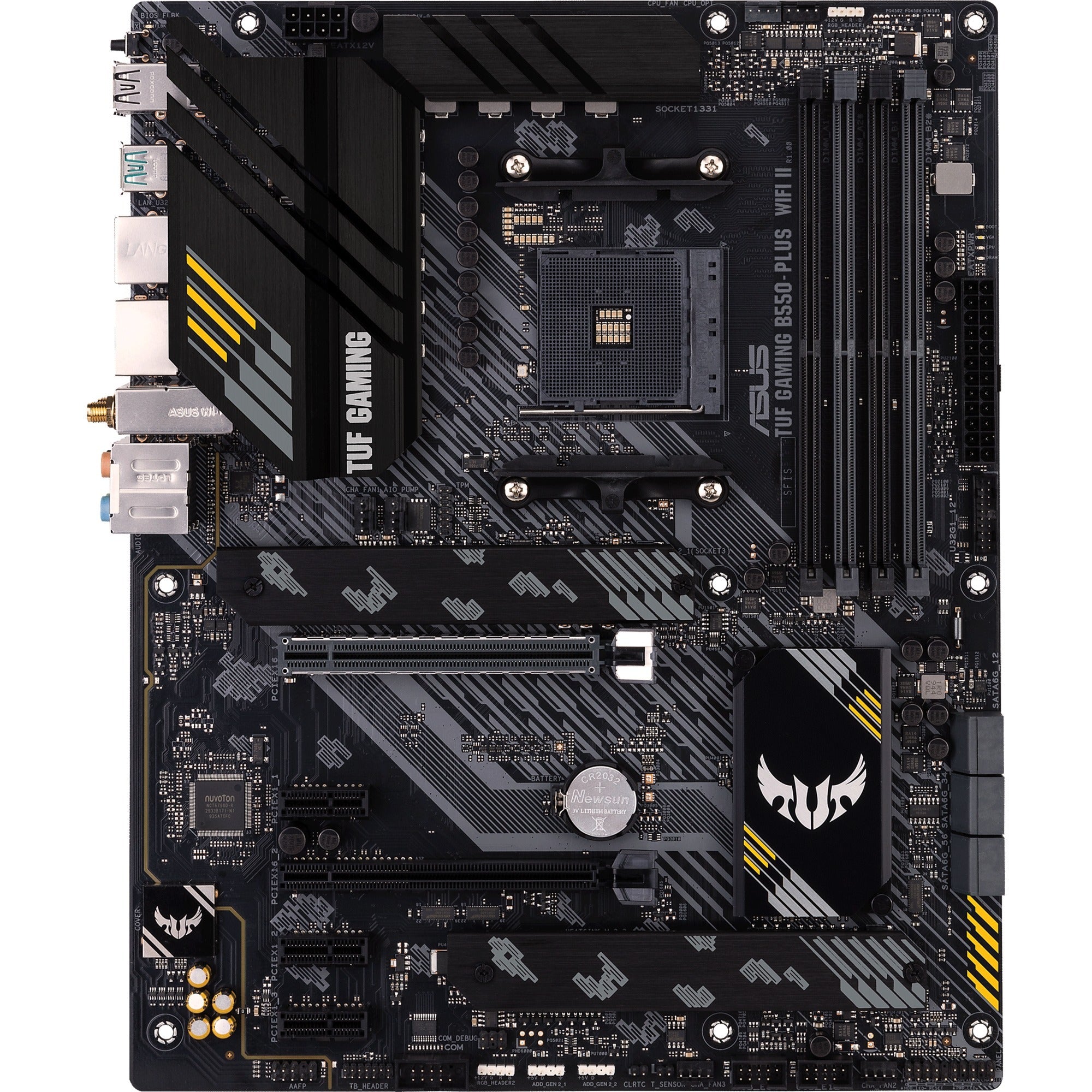 Asus tuf gaming b550-plus wifi ii socket am4 moederbord (zwart, raid, gb-lan, wi-fi 6, bt, sound, atx)