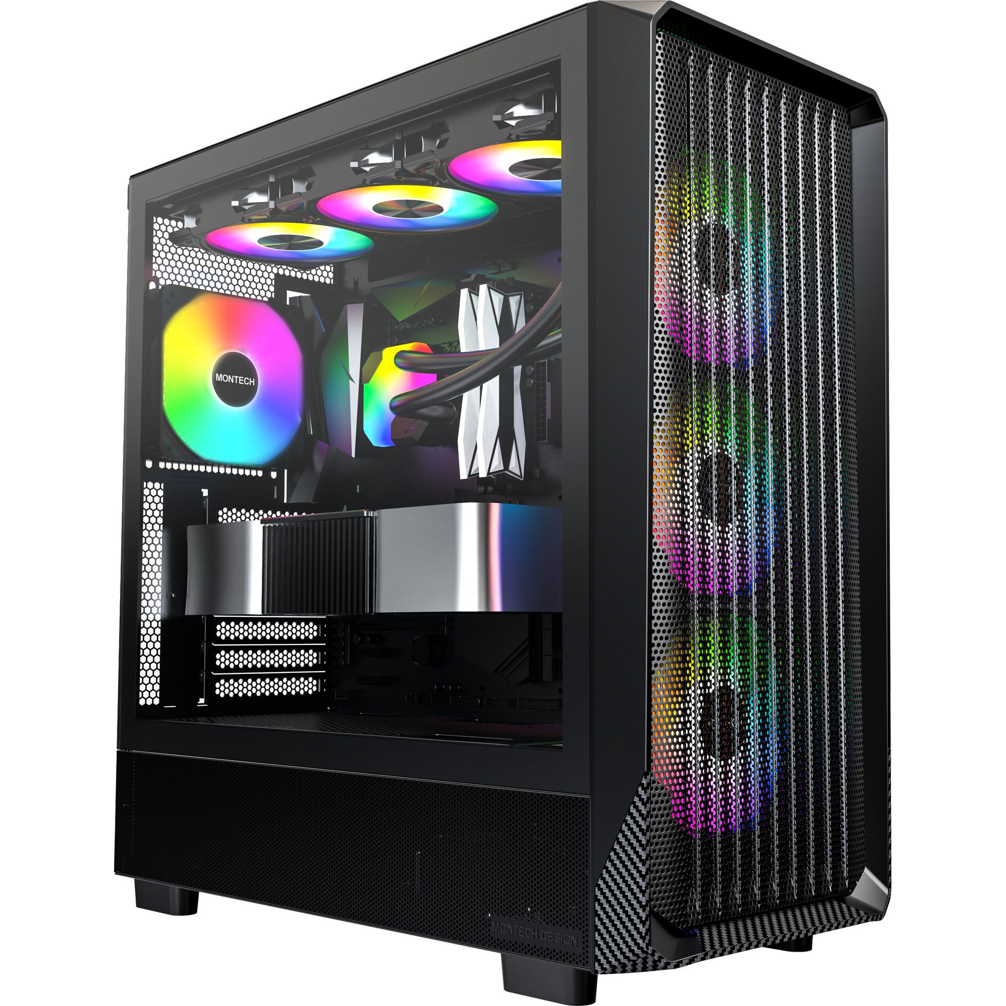 Montech x5 midi tower behuizing (zwart | 2x usb-a | 1x usb-c | tempered glass)