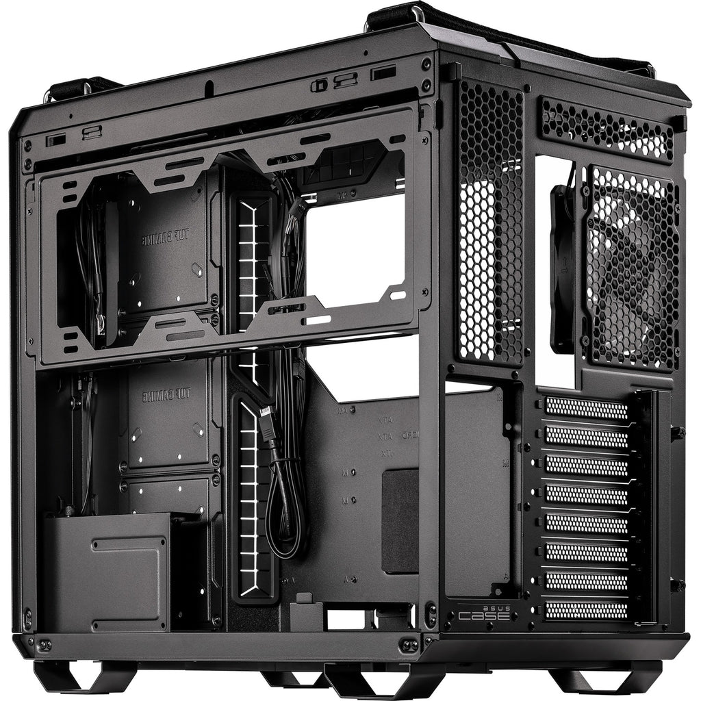 Asus tuf gaming gt502 plus midi tower behuizing (zwart | 2x usb-a | 1x usb-c | tempered glass)